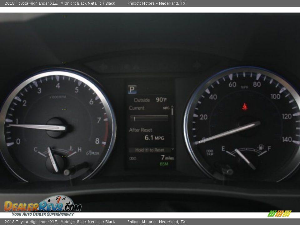 2018 Toyota Highlander XLE Midnight Black Metallic / Black Photo #22
