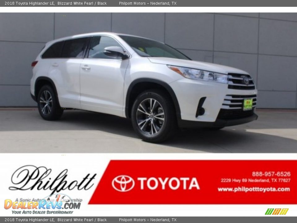 2018 Toyota Highlander LE Blizzard White Pearl / Black Photo #1