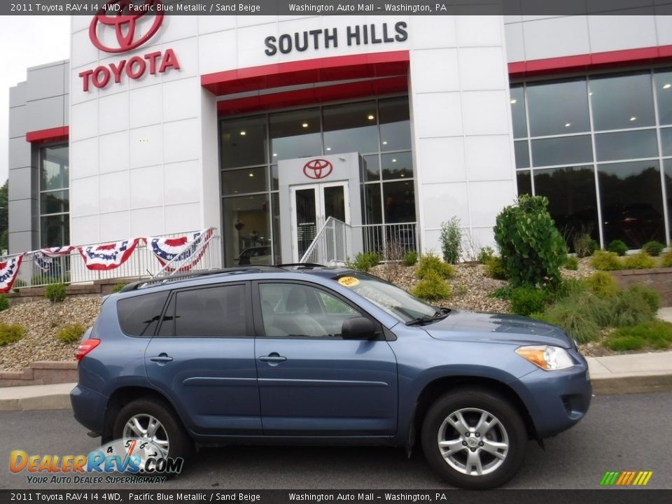 2011 Toyota RAV4 I4 4WD Pacific Blue Metallic / Sand Beige Photo #2