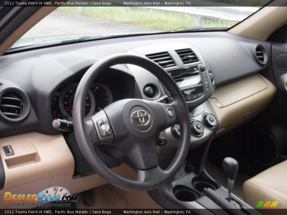 2011 Toyota RAV4 I4 4WD Pacific Blue Metallic / Sand Beige Photo #9