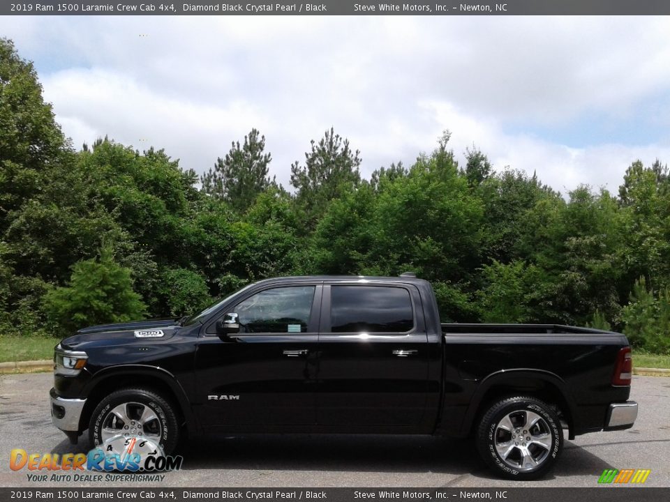 2019 Ram 1500 Laramie Crew Cab 4x4 Diamond Black Crystal Pearl / Black Photo #1