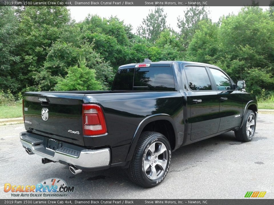 2019 Ram 1500 Laramie Crew Cab 4x4 Diamond Black Crystal Pearl / Black Photo #6