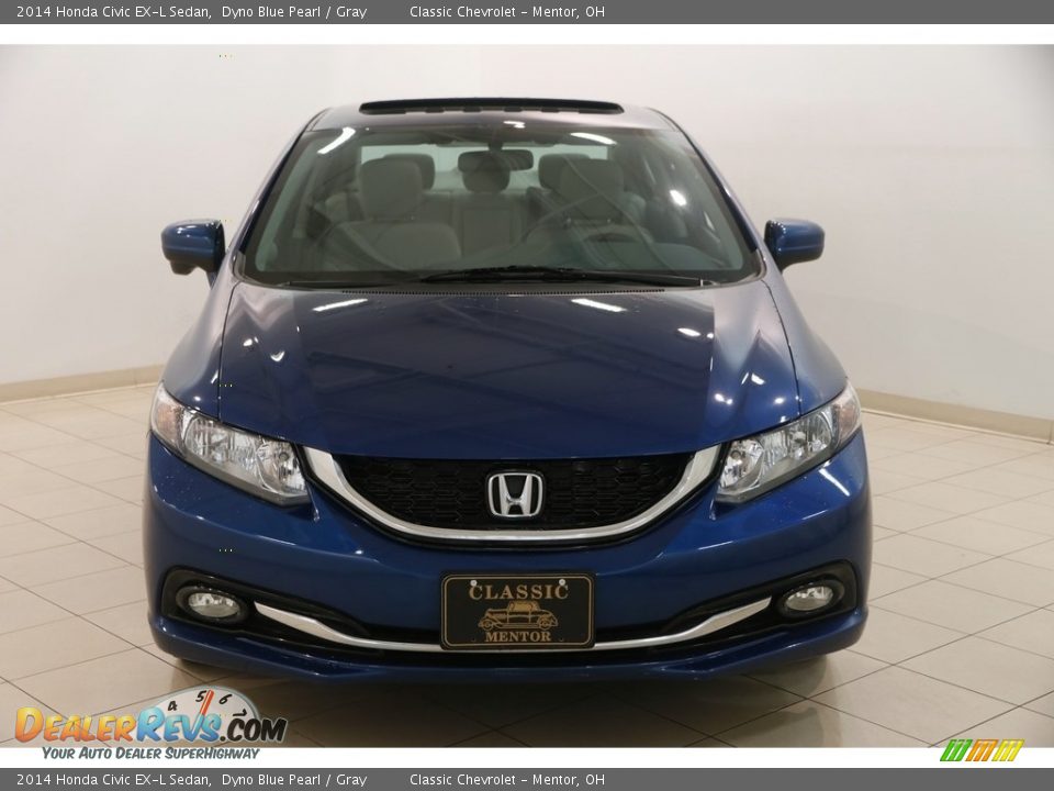 2014 Honda Civic EX-L Sedan Dyno Blue Pearl / Gray Photo #2