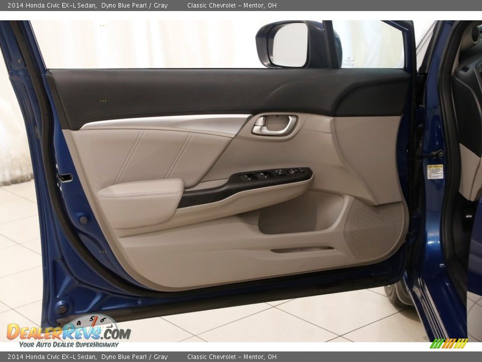 2014 Honda Civic EX-L Sedan Dyno Blue Pearl / Gray Photo #4