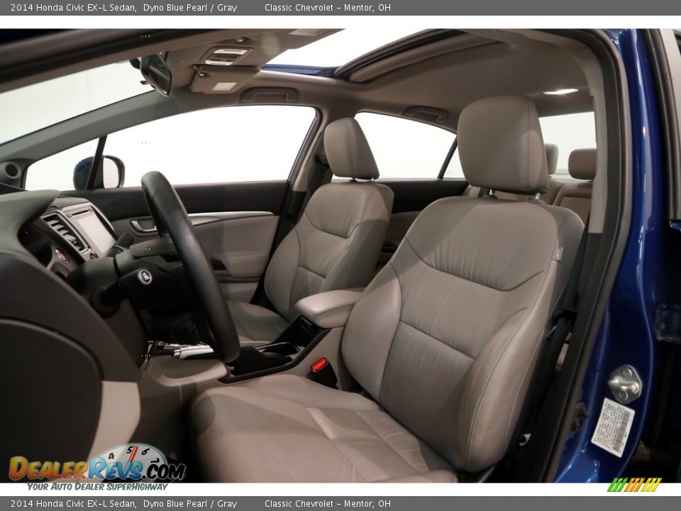 2014 Honda Civic EX-L Sedan Dyno Blue Pearl / Gray Photo #5