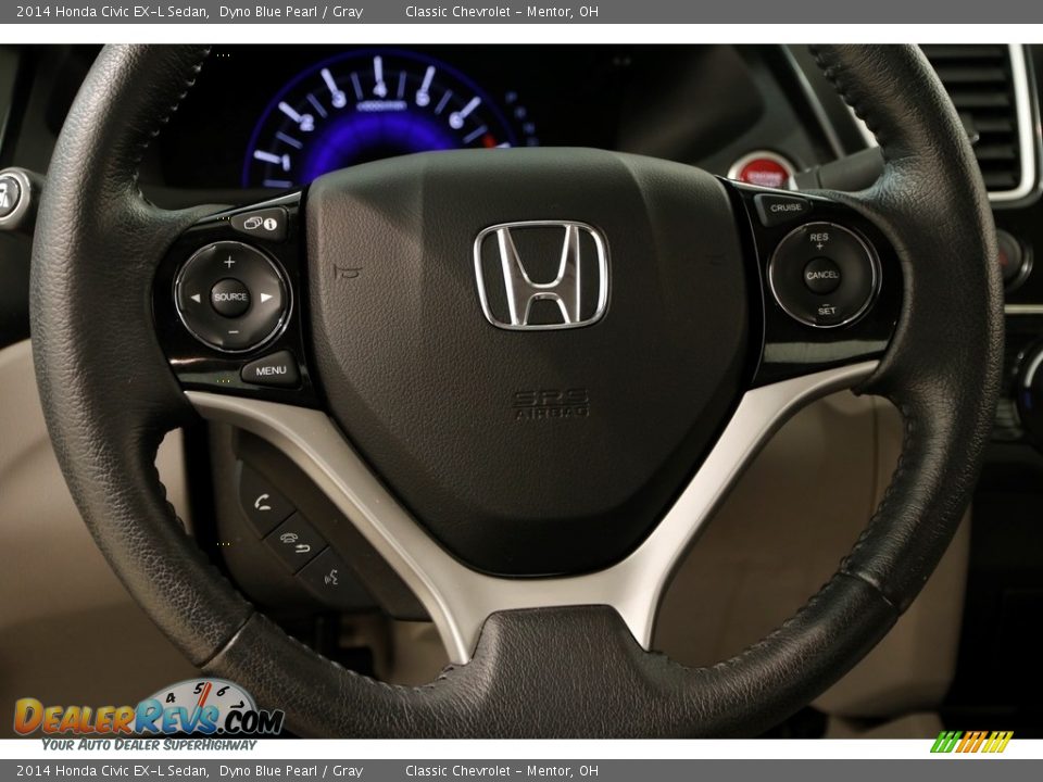 2014 Honda Civic EX-L Sedan Dyno Blue Pearl / Gray Photo #7