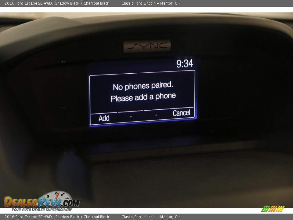 2016 Ford Escape SE 4WD Shadow Black / Charcoal Black Photo #12