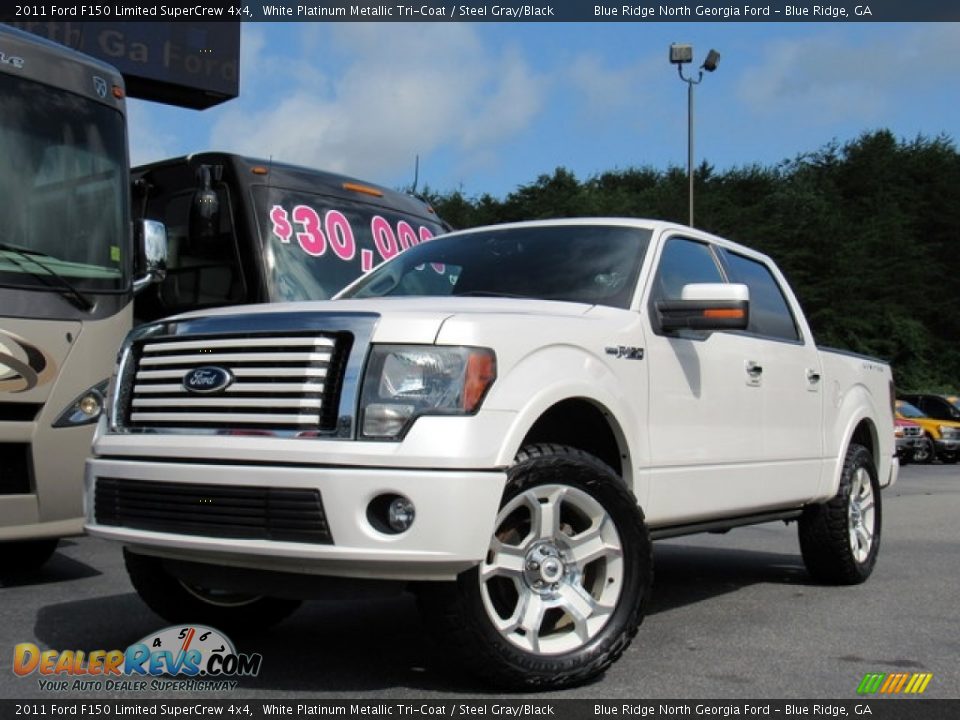 2011 Ford F150 Limited SuperCrew 4x4 White Platinum Metallic Tri-Coat / Steel Gray/Black Photo #1