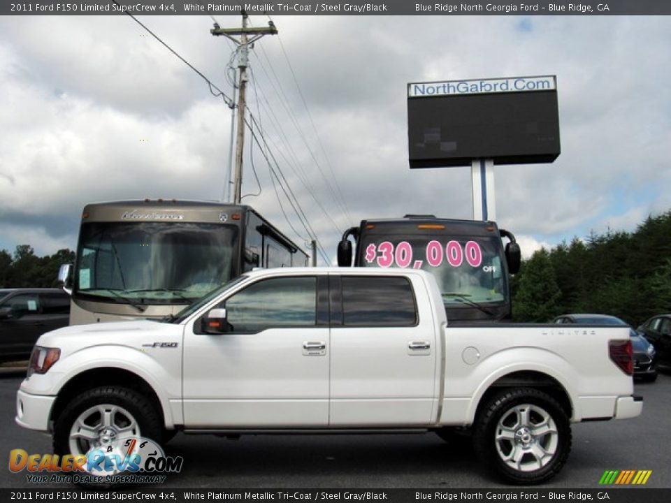2011 Ford F150 Limited SuperCrew 4x4 White Platinum Metallic Tri-Coat / Steel Gray/Black Photo #2