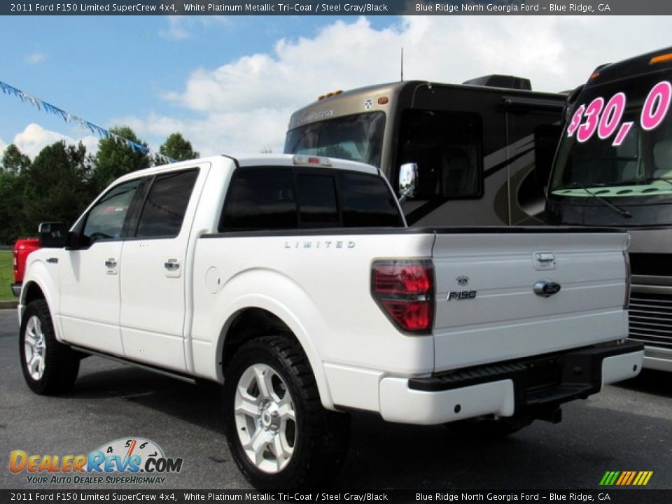 2011 Ford F150 Limited SuperCrew 4x4 White Platinum Metallic Tri-Coat / Steel Gray/Black Photo #3