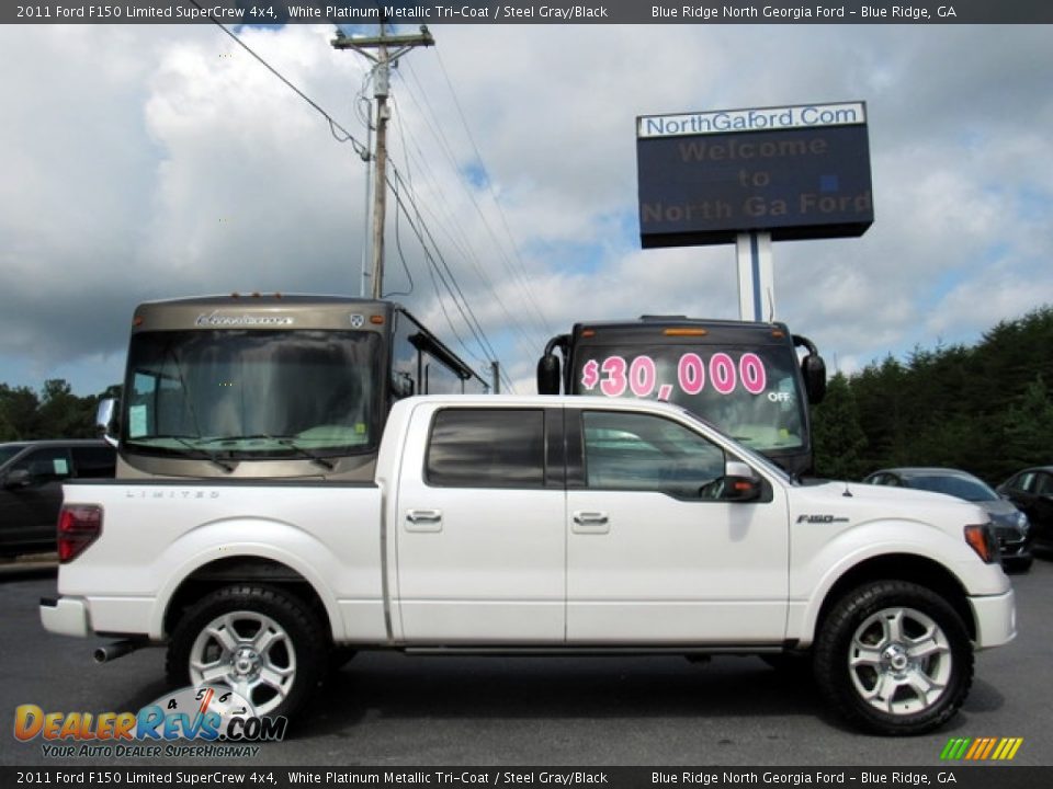 2011 Ford F150 Limited SuperCrew 4x4 White Platinum Metallic Tri-Coat / Steel Gray/Black Photo #6