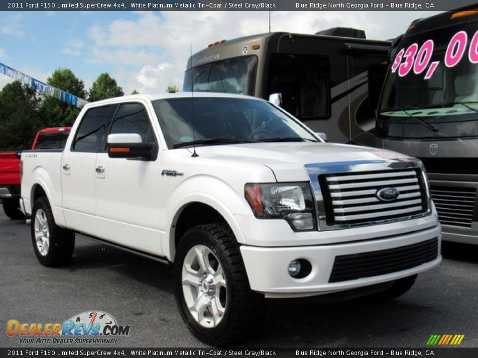 2011 Ford F150 Limited SuperCrew 4x4 White Platinum Metallic Tri-Coat / Steel Gray/Black Photo #7
