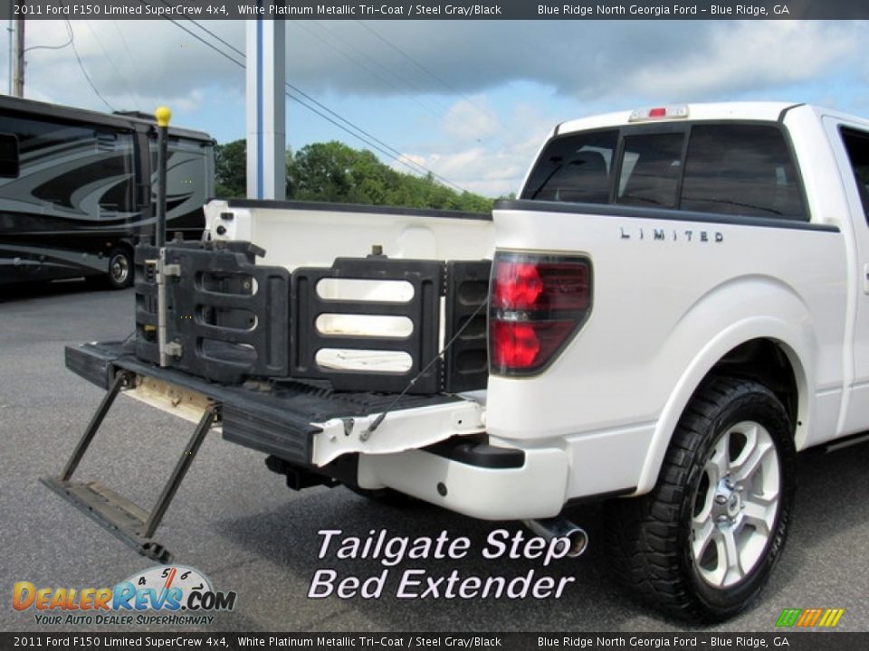 2011 Ford F150 Limited SuperCrew 4x4 White Platinum Metallic Tri-Coat / Steel Gray/Black Photo #14