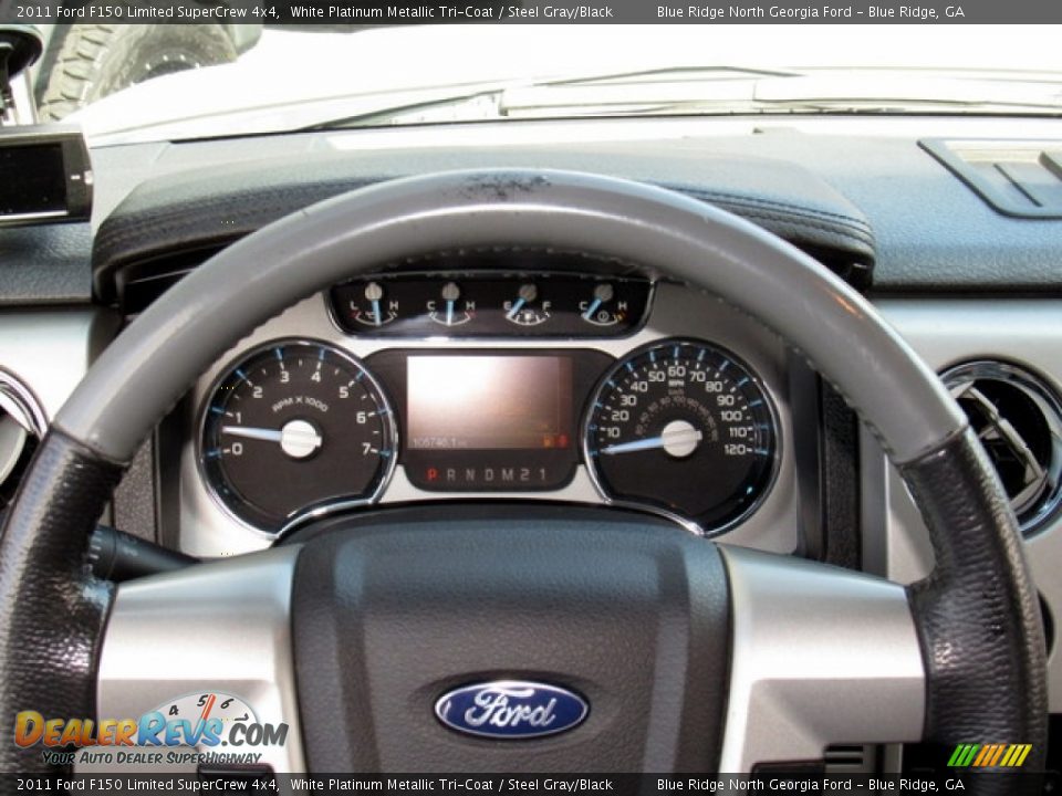 2011 Ford F150 Limited SuperCrew 4x4 White Platinum Metallic Tri-Coat / Steel Gray/Black Photo #16
