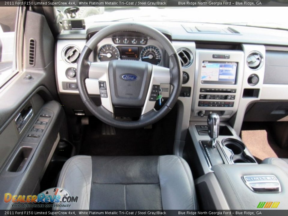 2011 Ford F150 Limited SuperCrew 4x4 White Platinum Metallic Tri-Coat / Steel Gray/Black Photo #28