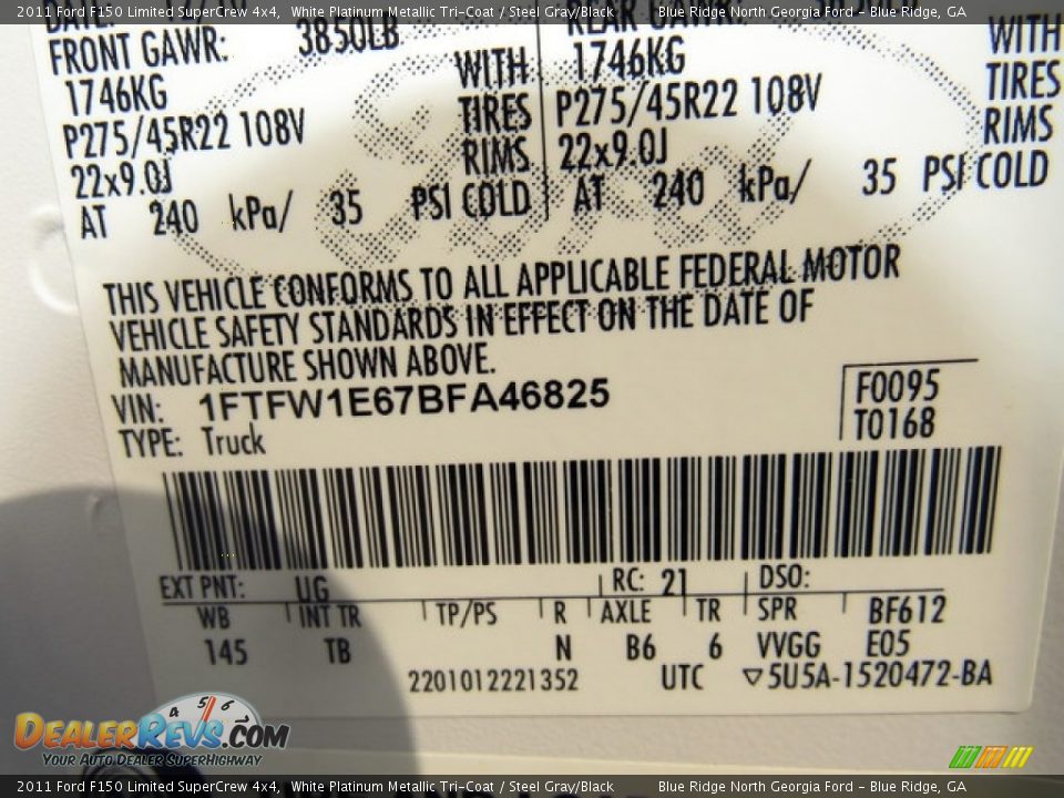 2011 Ford F150 Limited SuperCrew 4x4 White Platinum Metallic Tri-Coat / Steel Gray/Black Photo #31