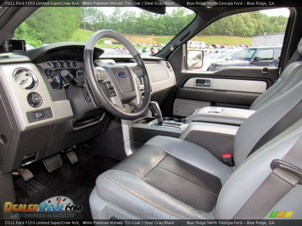 2011 Ford F150 Limited SuperCrew 4x4 White Platinum Metallic Tri-Coat / Steel Gray/Black Photo #33