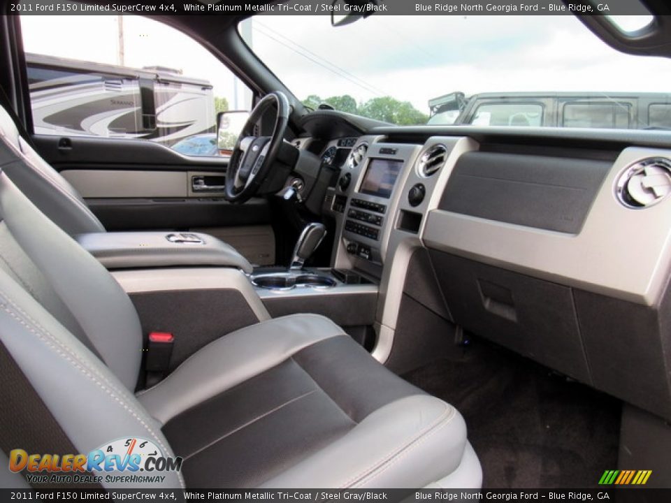 2011 Ford F150 Limited SuperCrew 4x4 White Platinum Metallic Tri-Coat / Steel Gray/Black Photo #34