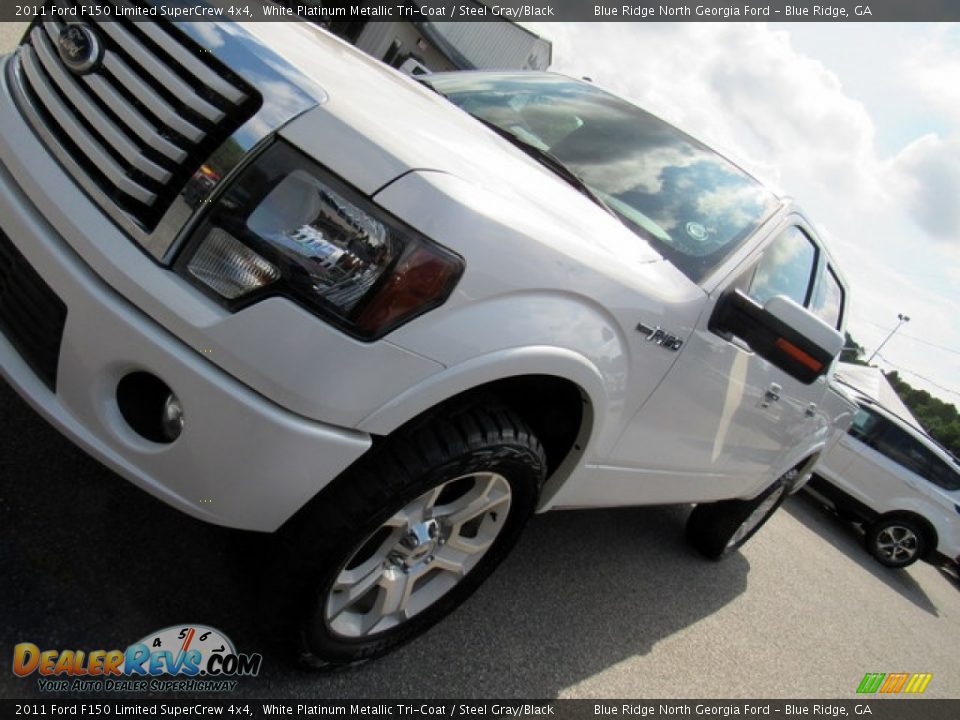 2011 Ford F150 Limited SuperCrew 4x4 White Platinum Metallic Tri-Coat / Steel Gray/Black Photo #36