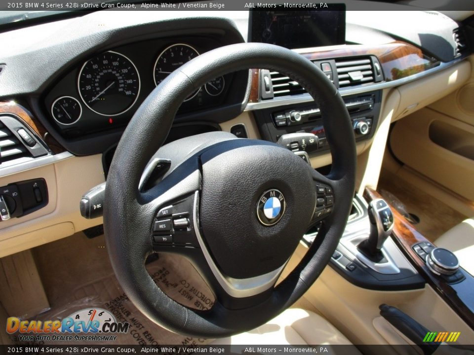2015 BMW 4 Series 428i xDrive Gran Coupe Alpine White / Venetian Beige Photo #14