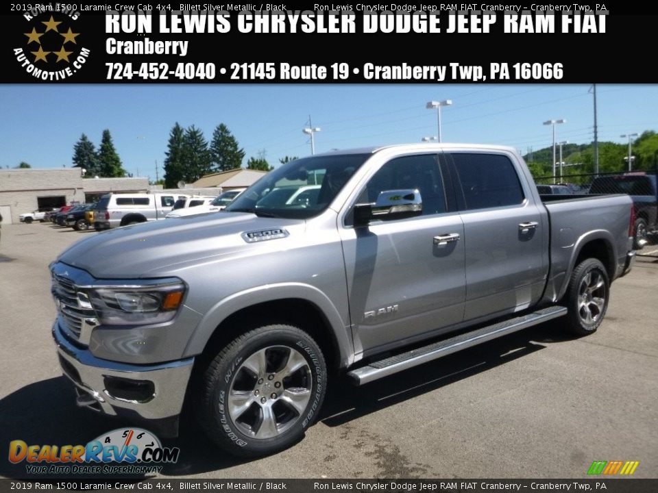 2019 Ram 1500 Laramie Crew Cab 4x4 Billett Silver Metallic / Black Photo #1