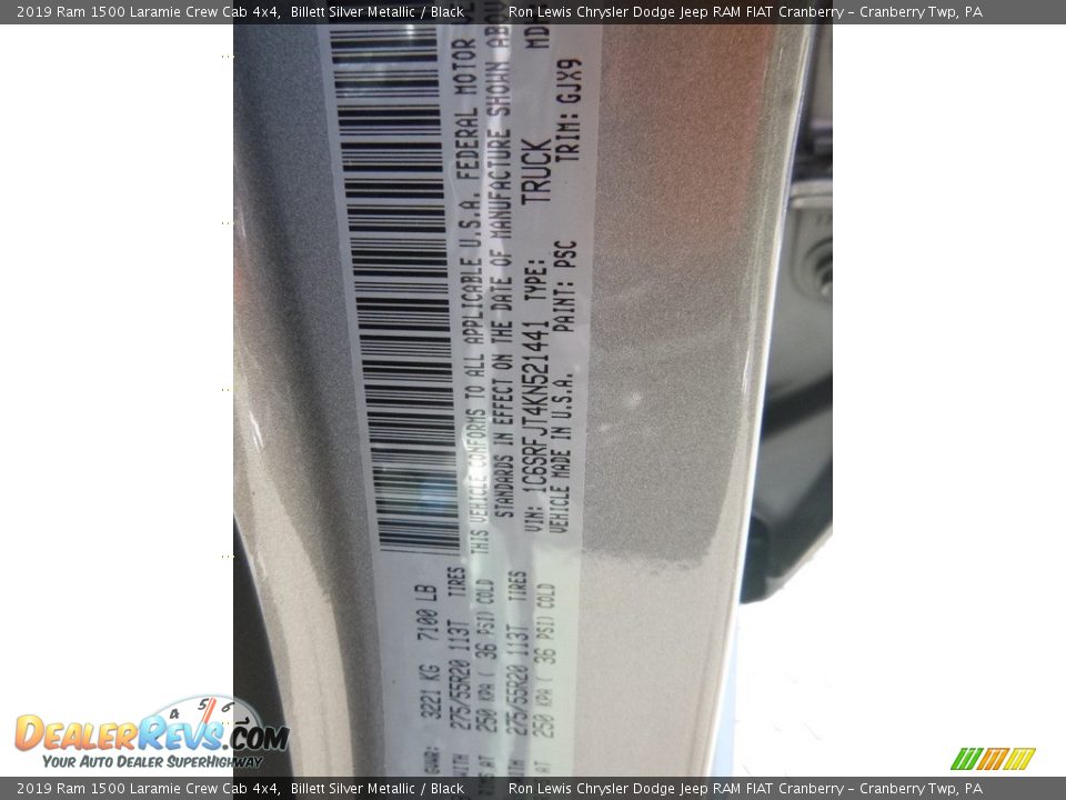 2019 Ram 1500 Laramie Crew Cab 4x4 Billett Silver Metallic / Black Photo #17