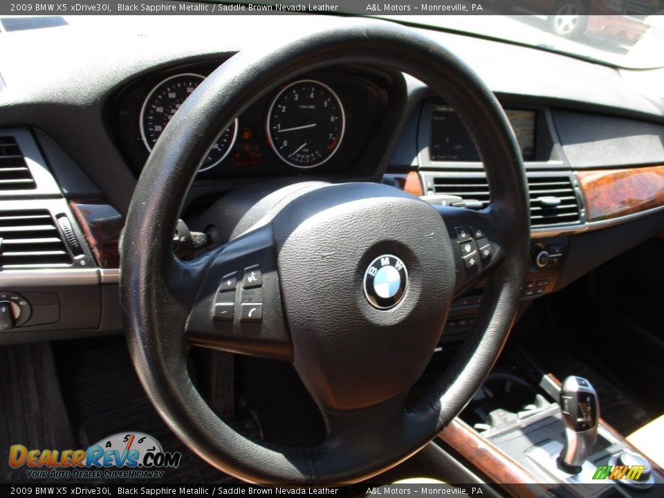 2009 BMW X5 xDrive30i Black Sapphire Metallic / Saddle Brown Nevada Leather Photo #14