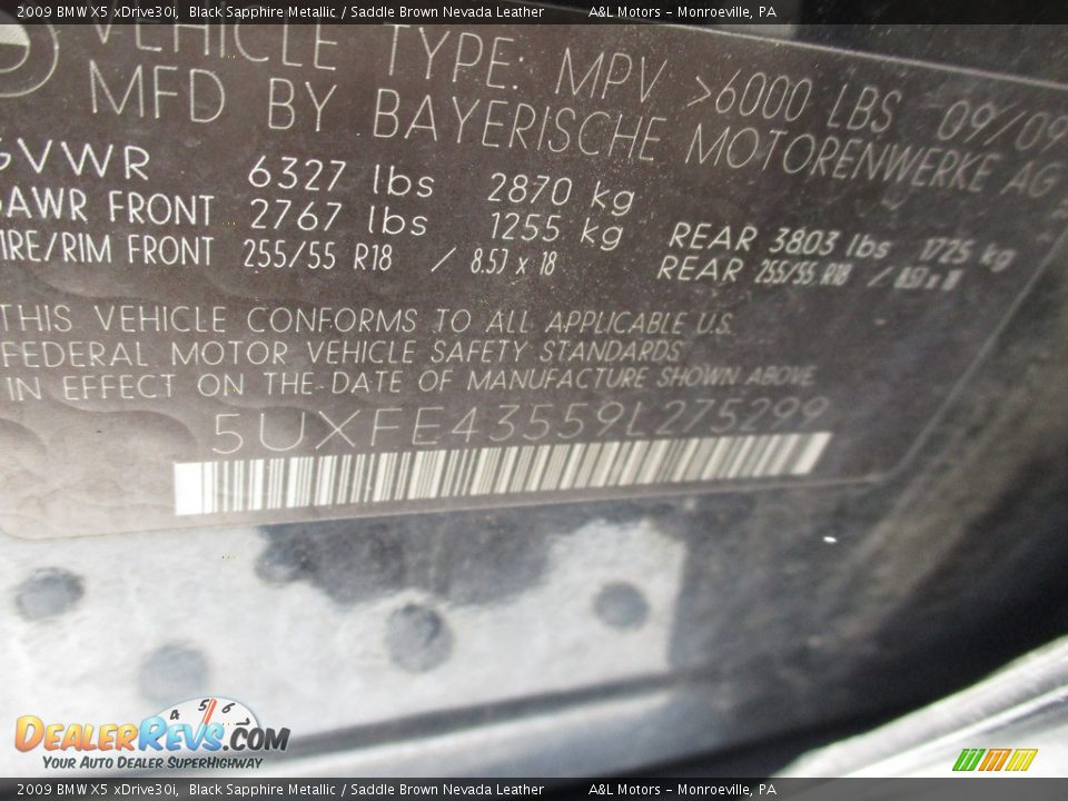 2009 BMW X5 xDrive30i Black Sapphire Metallic / Saddle Brown Nevada Leather Photo #19