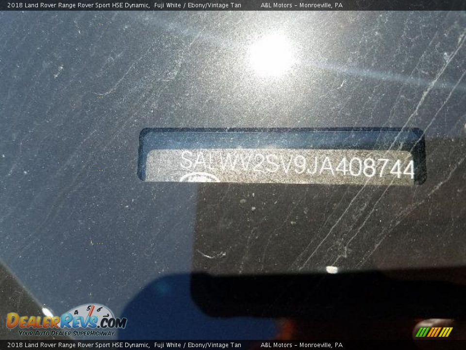 2018 Land Rover Range Rover Sport HSE Dynamic Fuji White / Ebony/Vintage Tan Photo #18