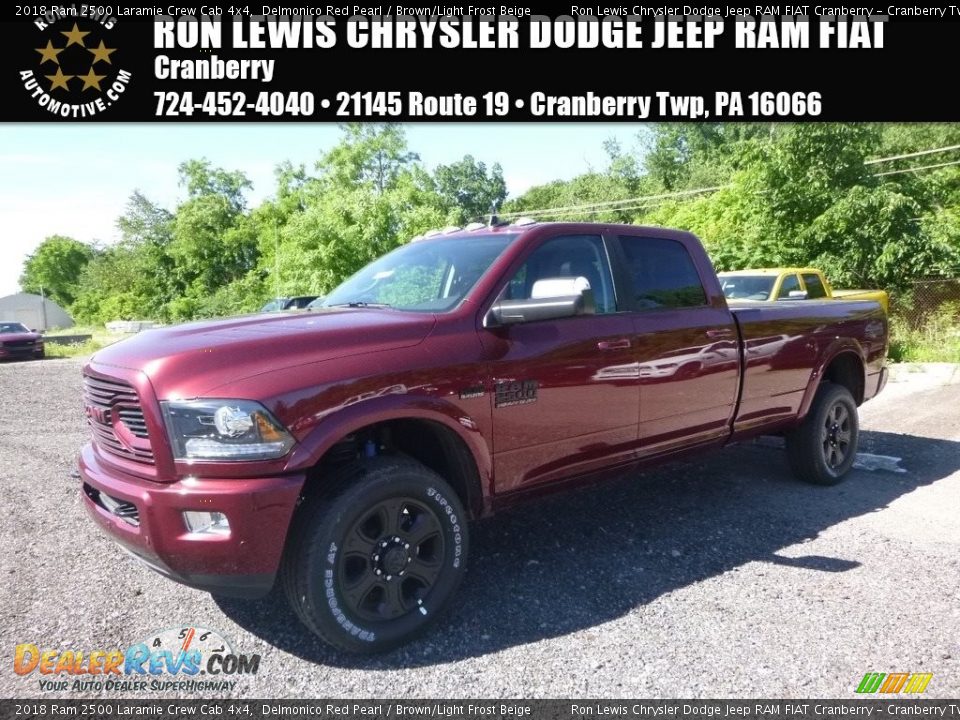 2018 Ram 2500 Laramie Crew Cab 4x4 Delmonico Red Pearl / Brown/Light Frost Beige Photo #1