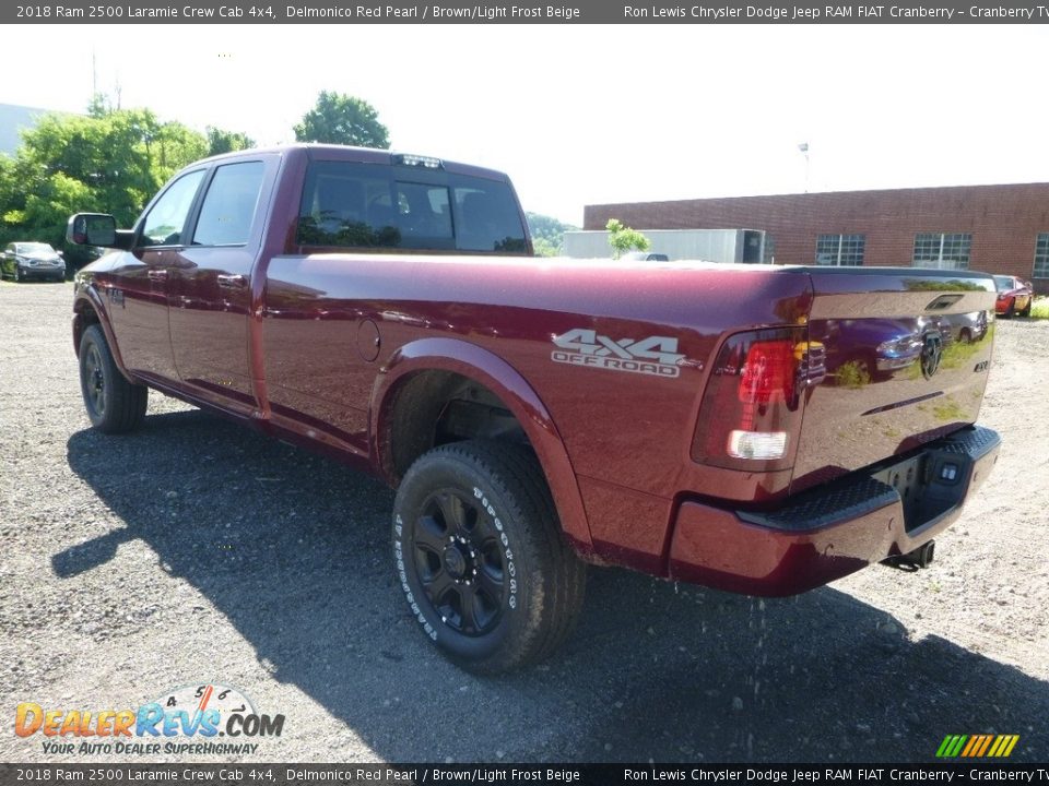 2018 Ram 2500 Laramie Crew Cab 4x4 Delmonico Red Pearl / Brown/Light Frost Beige Photo #3