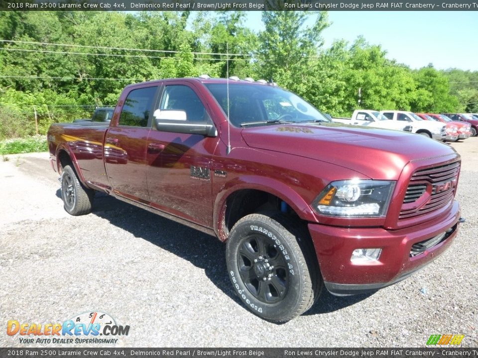 2018 Ram 2500 Laramie Crew Cab 4x4 Delmonico Red Pearl / Brown/Light Frost Beige Photo #7