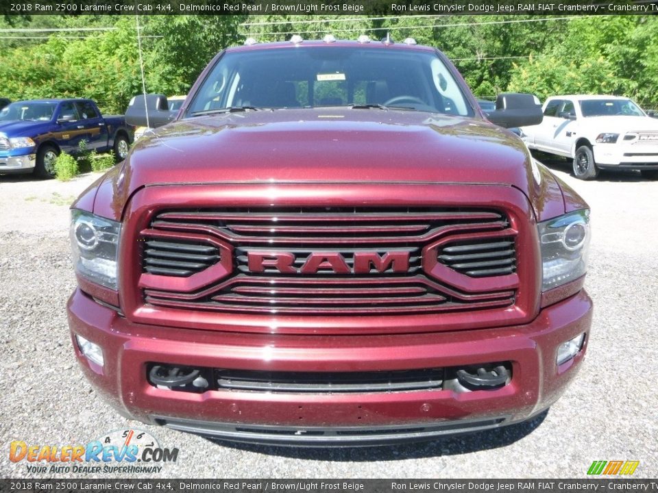 2018 Ram 2500 Laramie Crew Cab 4x4 Delmonico Red Pearl / Brown/Light Frost Beige Photo #8