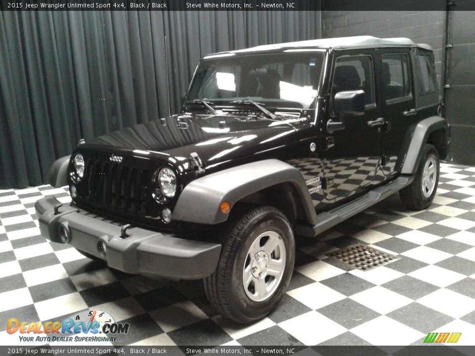 2015 Jeep Wrangler Unlimited Sport 4x4 Black / Black Photo #2
