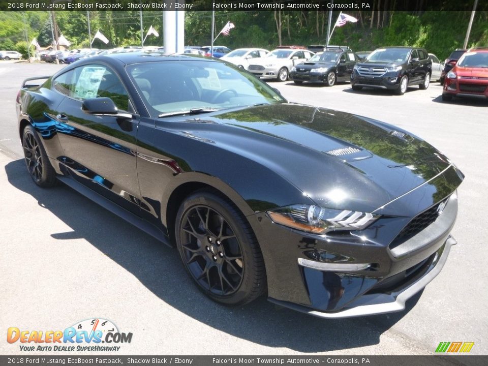 2018 Ford Mustang EcoBoost Fastback Shadow Black / Ebony Photo #3