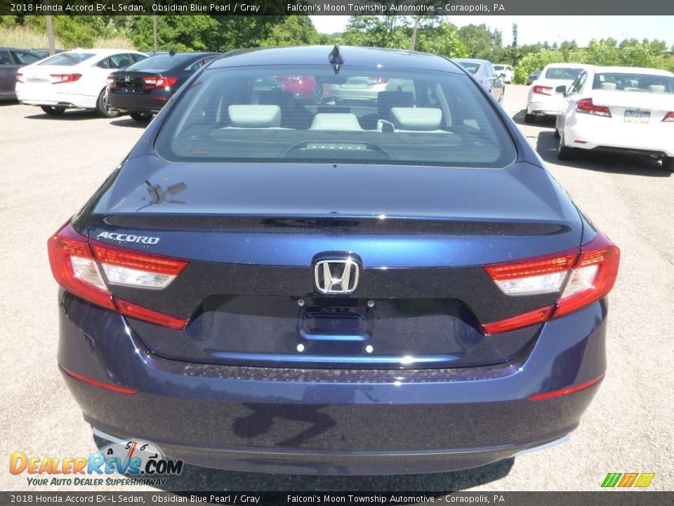 2018 Honda Accord EX-L Sedan Obsidian Blue Pearl / Gray Photo #3
