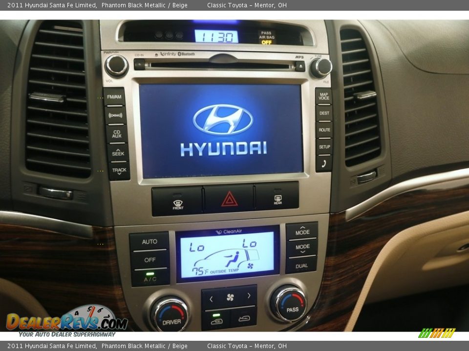 2011 Hyundai Santa Fe Limited Phantom Black Metallic / Beige Photo #9