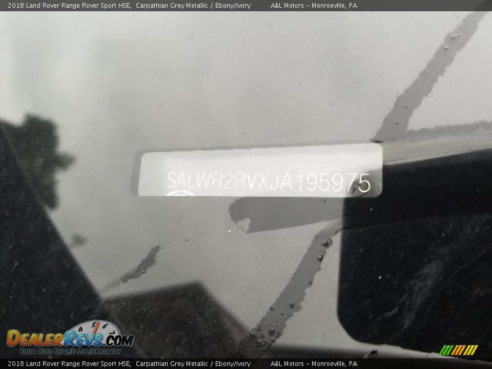 2018 Land Rover Range Rover Sport HSE Carpathian Grey Metallic / Ebony/Ivory Photo #17