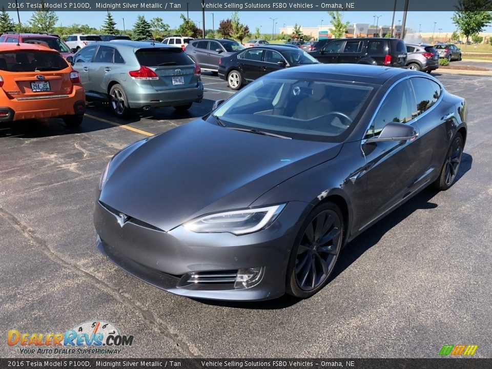 Midnight Silver Metallic 2016 Tesla Model S P100D Photo #1