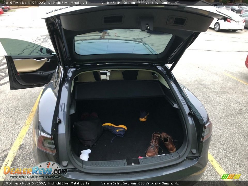 2016 Tesla Model S P100D Midnight Silver Metallic / Tan Photo #8