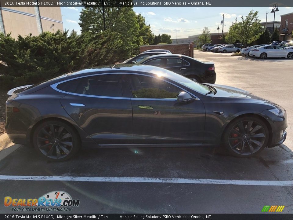 2016 Tesla Model S P100D Midnight Silver Metallic / Tan Photo #10