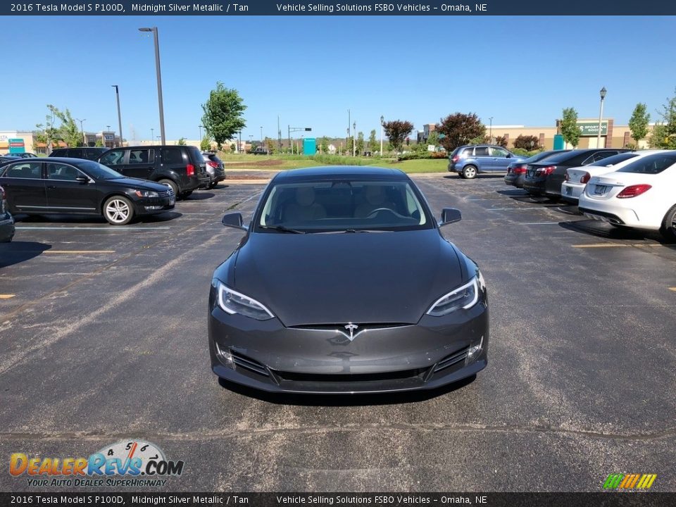 2016 Tesla Model S P100D Midnight Silver Metallic / Tan Photo #11