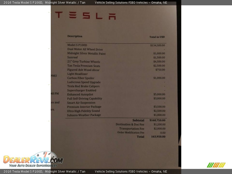 2016 Tesla Model S P100D Midnight Silver Metallic / Tan Photo #12