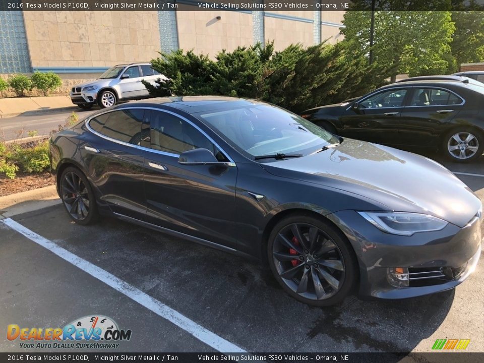 2016 Tesla Model S P100D Midnight Silver Metallic / Tan Photo #13