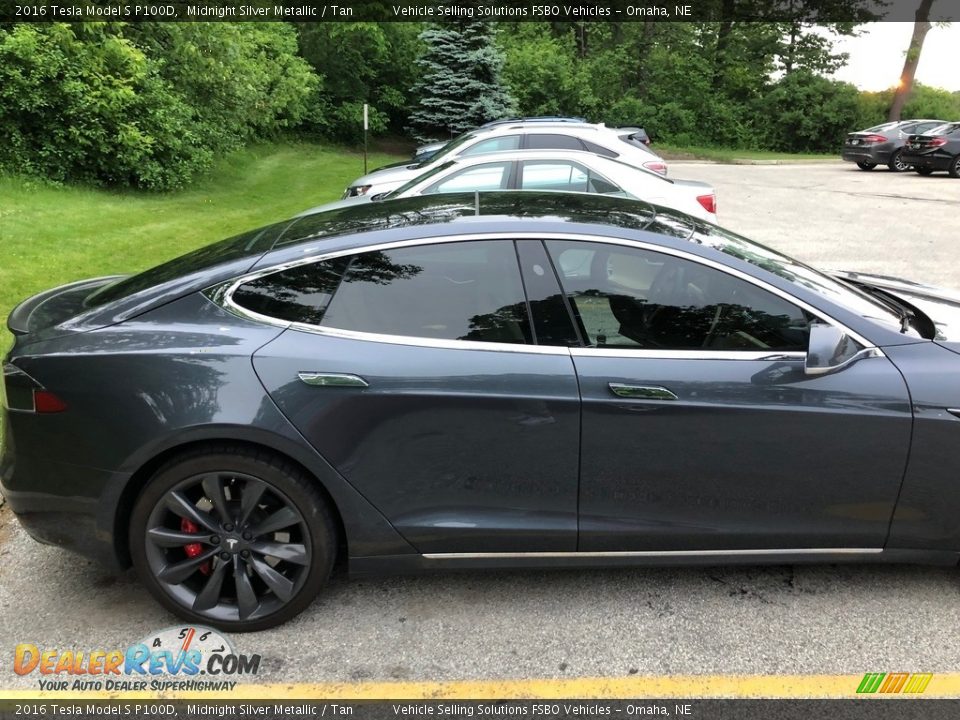 2016 Tesla Model S P100D Midnight Silver Metallic / Tan Photo #16