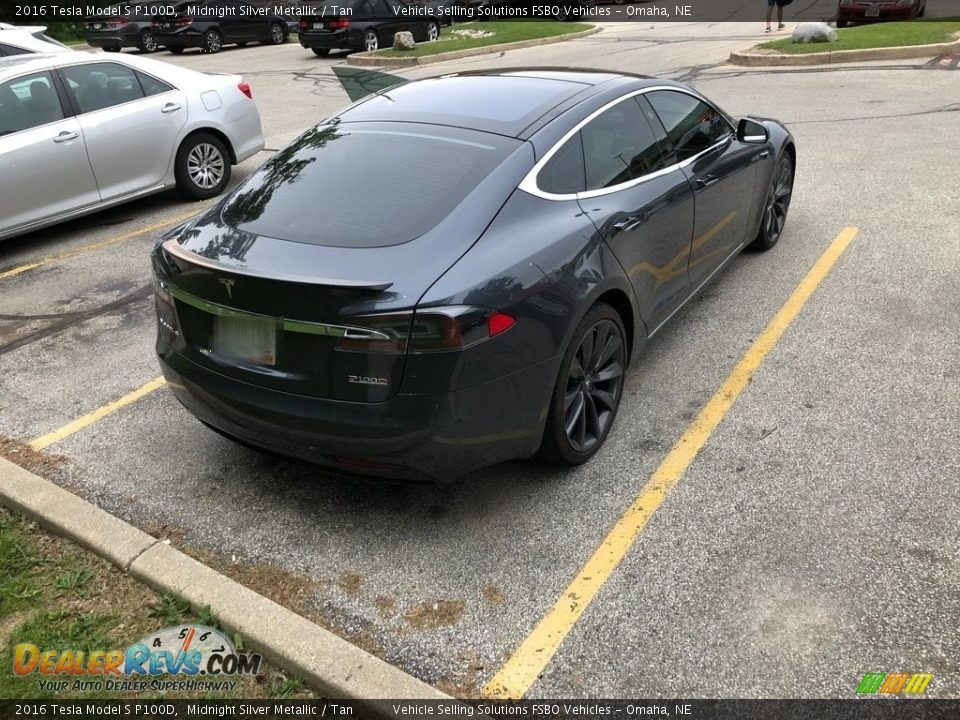 2016 Tesla Model S P100D Midnight Silver Metallic / Tan Photo #17