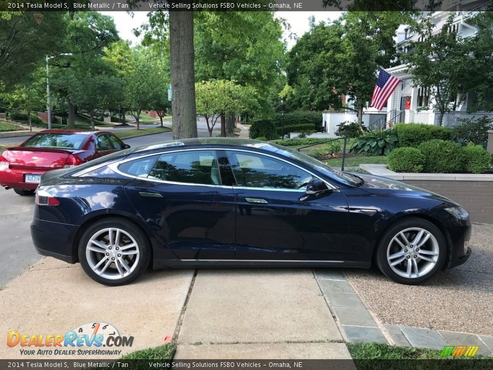 2014 Tesla Model S Blue Metallic / Tan Photo #1