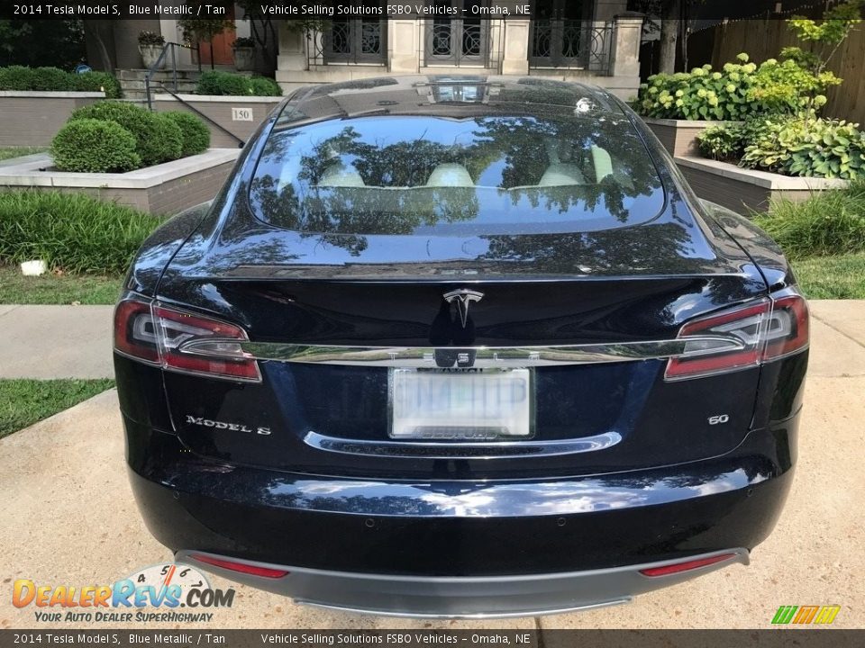 2014 Tesla Model S Blue Metallic / Tan Photo #9