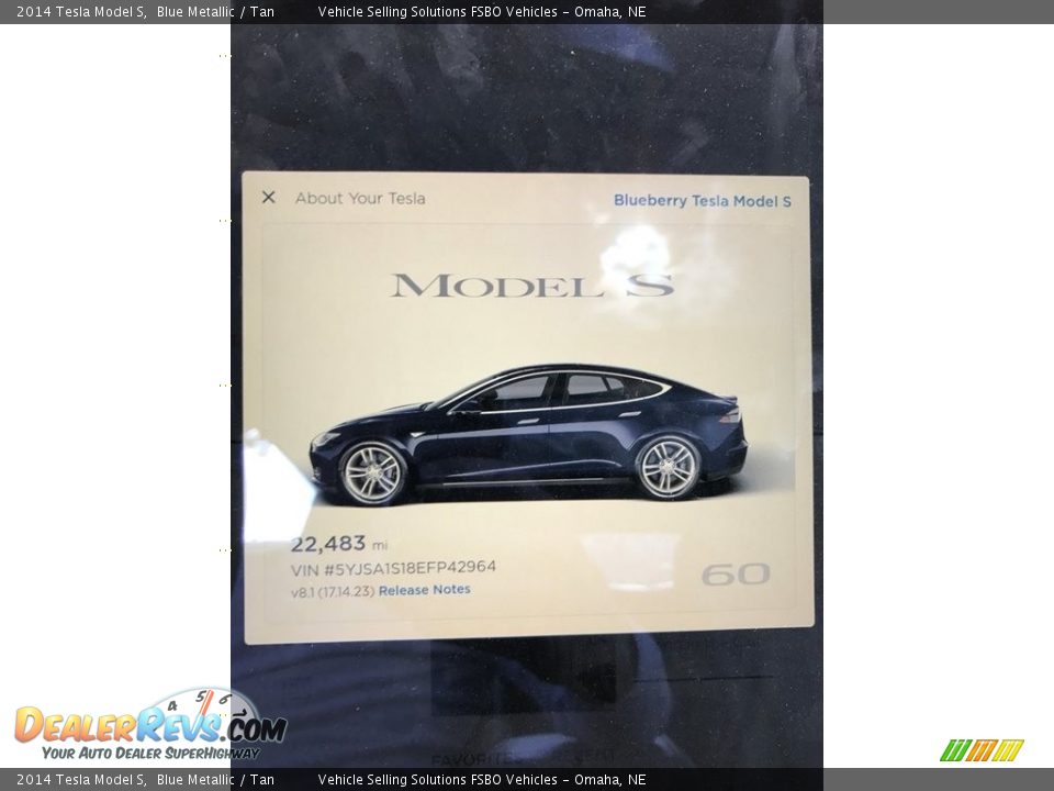 2014 Tesla Model S Blue Metallic / Tan Photo #11