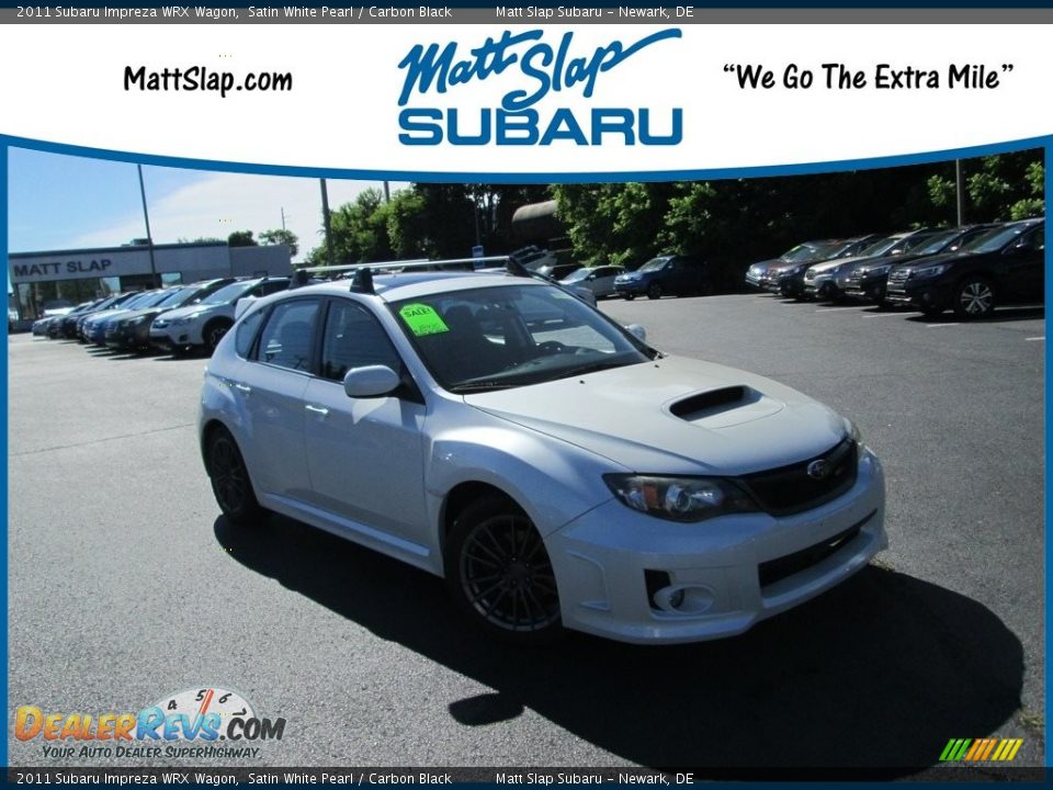 2011 Subaru Impreza WRX Wagon Satin White Pearl / Carbon Black Photo #1